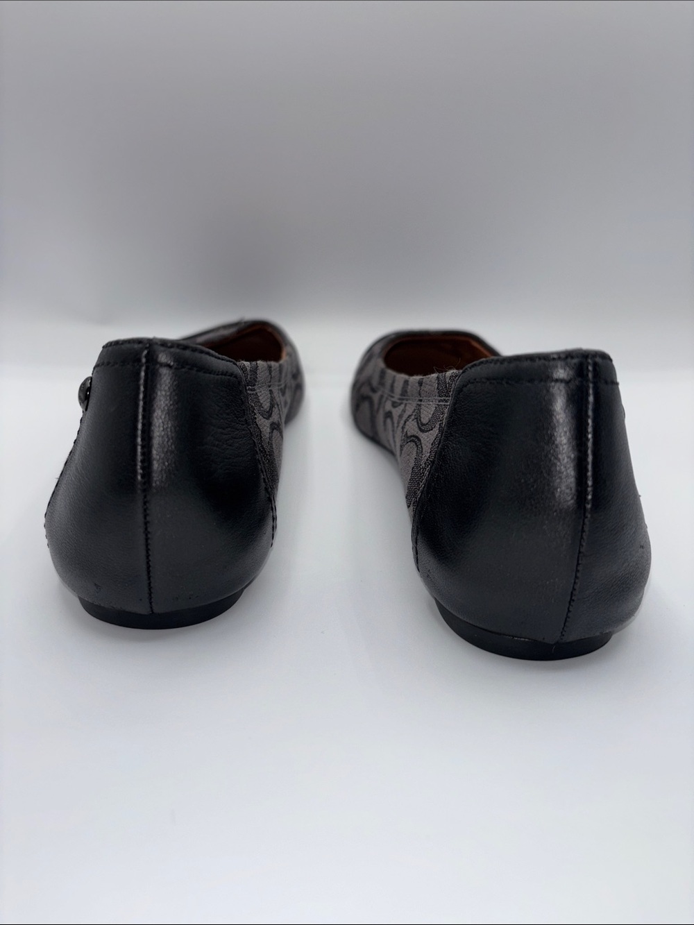 Coach Black Signature Canvas Cap-Toe Ballet Flats - Picture 6 of 10